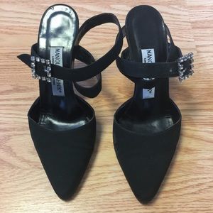 Black Manolo Evening Shoe w/ Ankle Strap